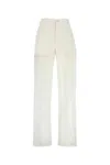 Marine Serre Cotton Trousers With Embroidered Pockets In White