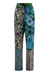 Marine Serre Multicolour Scarves-print Silk Trousers In Multicolor