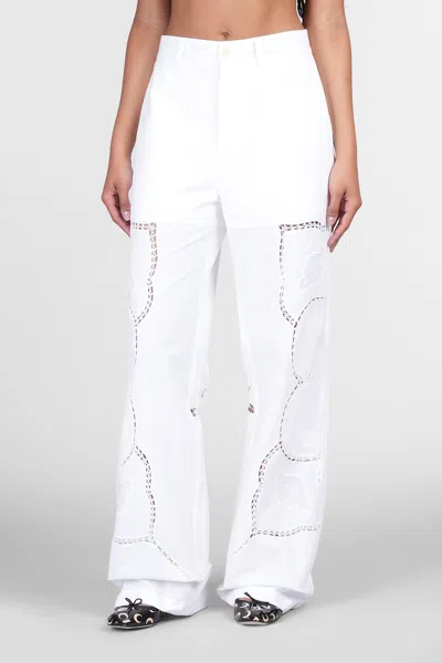 Marine Serre Pants In White Cotton