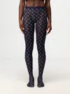 Marine Serre Black Recycled Jersey Moon Stirrup Leggings In Blau