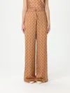 Marine Serre Wide-leg Trousers With Elastic Waistband In Camel