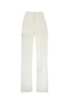Marine Serre Cotton Trousers With Embroidered Pockets In White