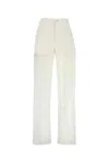 Marine Serre Cotton Trousers With Embroidered Pockets In White