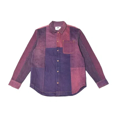 Marine Serre Patchwork Crescent Moon Shirt Purple In Multi