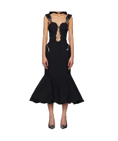 Marine Serre Patchwork Dress In Black