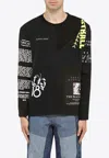 Marine Serre Black Patchwork-effect T-shirt In Black