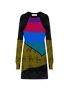 Marine Serre Patchwork Intarsia-knit Mini Dress In Multi