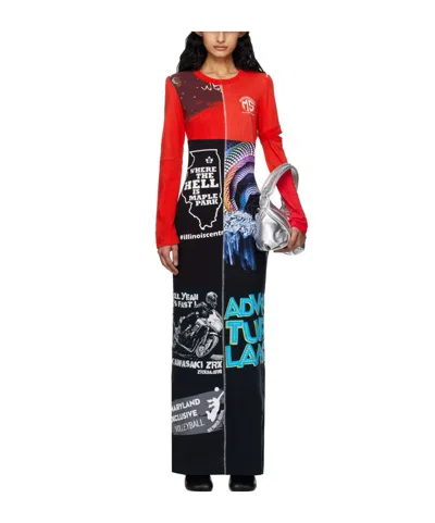 Marine Serre Pattern Printed Dress In Black