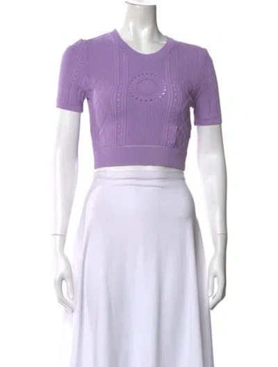 Pre-owned Marine Serre Patterned Crew Neck Sweater In Purple