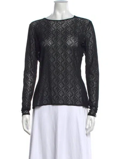Pre-owned Marine Serre Patterned Crew Neck Top In Black