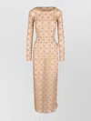 Marine Serre Patterned Knee Length Dress With Long Sleeves