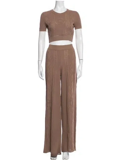 Pre-owned Marine Serre Patterned Pant Set In Brown