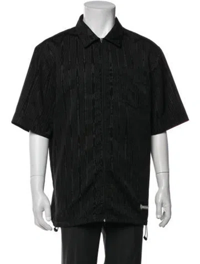 Pre-owned Marine Serre Patterned Short Sleeve Shirt In Black