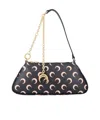 Marine Serre Crescent Moon Canvas Shoulder Bag In Black