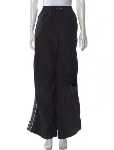 Pre-owned Marine Serre Patterned Wide Leg Pants In Black