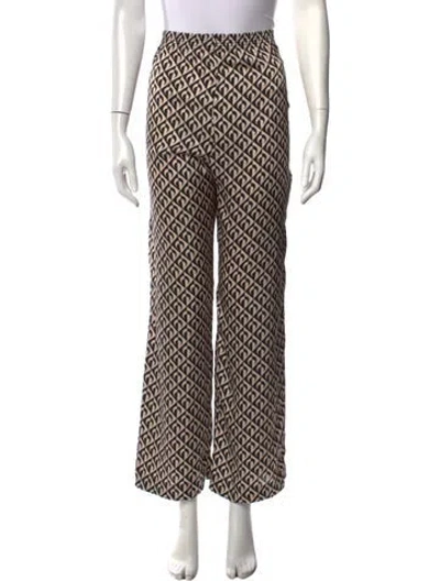 Pre-owned Marine Serre Patterned Wide Leg Pants In Neutral