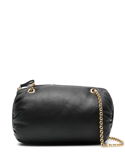 Marine Serre Pillow Leather Shoulder Bag In Black