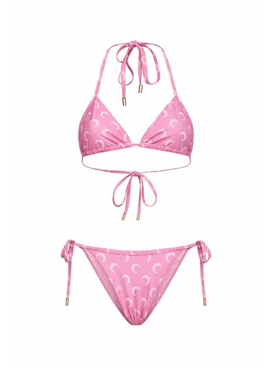 Marine Serre Pink Jersey Moon Bikini