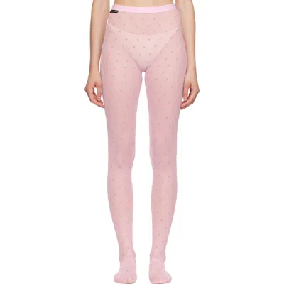 Marine Serre Pink Plumetis Mesh Tights