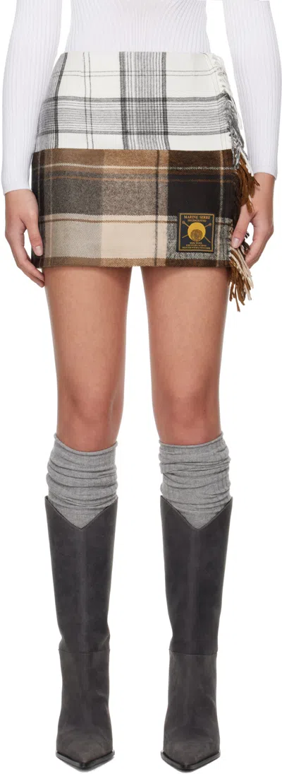 Marine Serre Plaid Mini Skirt In Multicolor