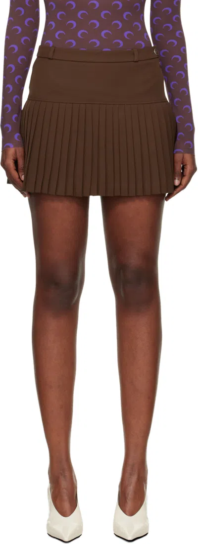 Marine Serre Plaid Short Skirt In Brown