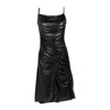 Marine Serre Pleated Dress In Regenerated Jersey In Black