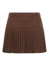 Marine Serre Pleated Mini Skirt In Brown