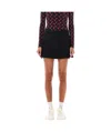 Marine Serre Black Moon Diamond Jacquard Tailoring Pleated Miniskirt In Black