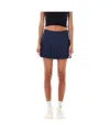 Marine Serre Pleated Mini Skirt Textured Fabric In Blue
