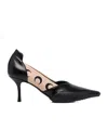 Marine Serre Black 75 Moon Print Leather Pumps