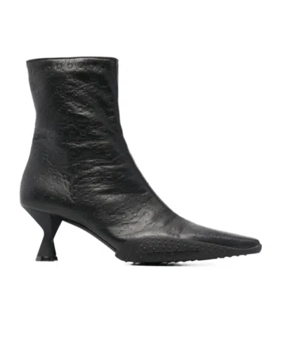 Marine Serre Pointed-toe Ankle Boots In Black