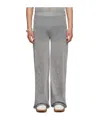 Marine Serre Pointelle-knit Lurex Flared Trousers In Gray