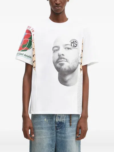 Marine Serre Portrait-print T-shirt In White