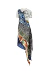 MARINE SERRE PRINTED COTTON T-SHIRT DRESS