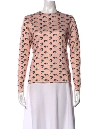 Pre-owned Marine Serre Printed Crew Neck Top In Neutral