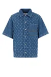 Marine Serre Denim Bow Shirt Bowling Moon