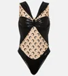 Marine Serre Draped Viscose Bodysuit In Black