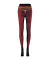 Marine Serre Printed Jersey Leggings In Red
