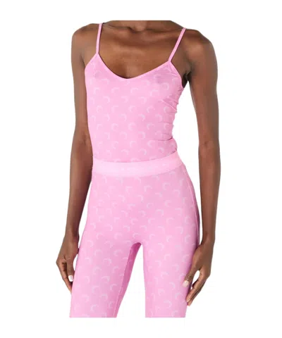 Marine Serre Printed Knit Cami In Pink