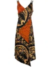 Marine Serre Ornament Jewelry-print Regenerated-silk Dress In Black