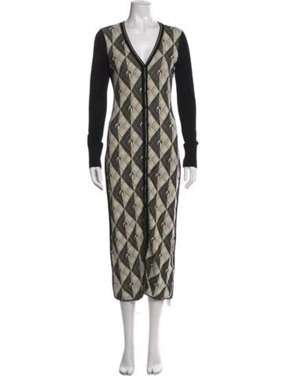 Pre-owned Marine Serre Printed Long Dress In Neutral