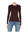 Marine Serre Red Second Skin Moon Long Sleeve T-shirt In Black