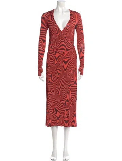 Pre-owned Marine Serre Printed Midi Length Dress In Multi