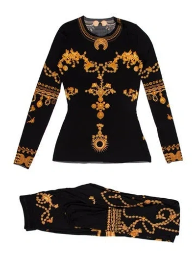 Pre-owned Marine Serre Printed Pant Set In Black