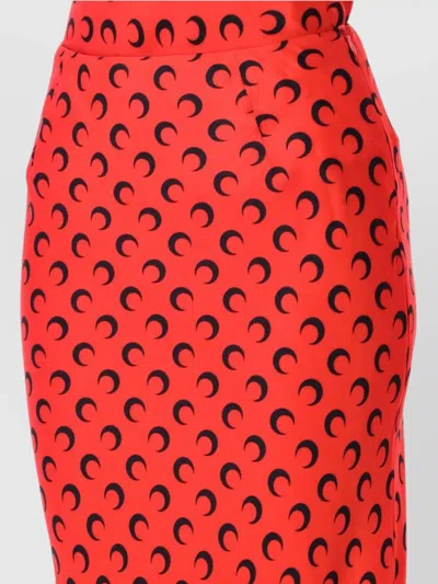 MARINE SERRE PRINTED SATIN MIDI SKIRT