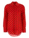 Marine Serre Camicia In Viscosa Rossa In Red