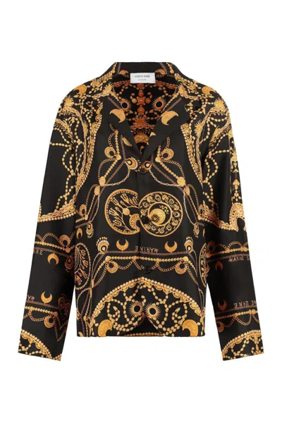 Marine Serre Chain-print Silk Shirt In Multi