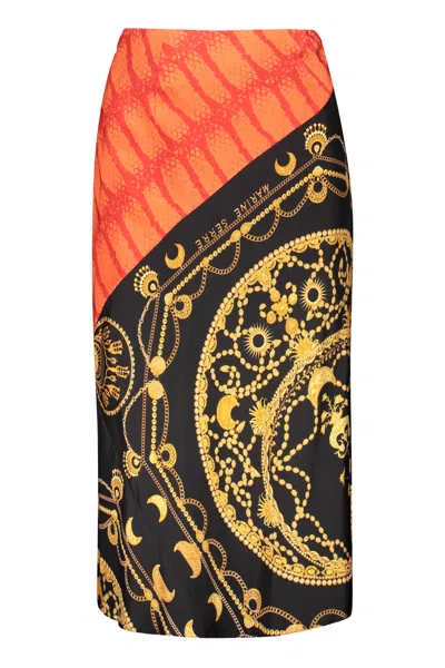MARINE SERRE PRINTED SILK SKIRT