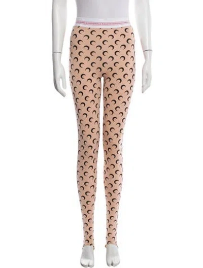 Pre-owned Marine Serre Printed Skinny Leg Pants In Neutral