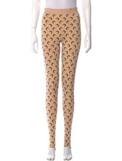 Pre-owned Marine Serre Printed Skinny Leg Pants In Neutral